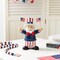 Set of 2 9"H Patriotic/ Americana Polyresin Santa holding flags Table Decor